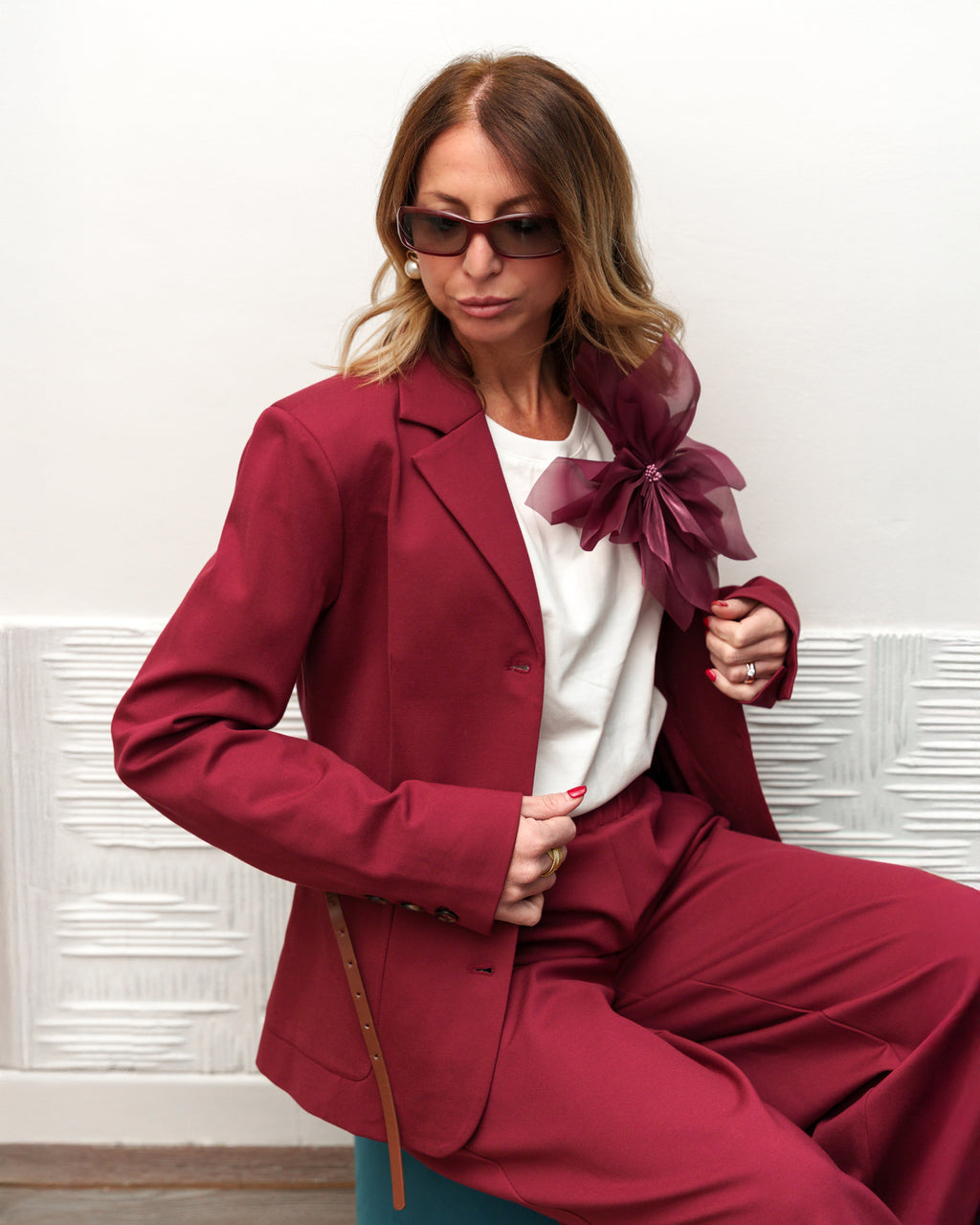 Tailleur Pantalone Bordeaux