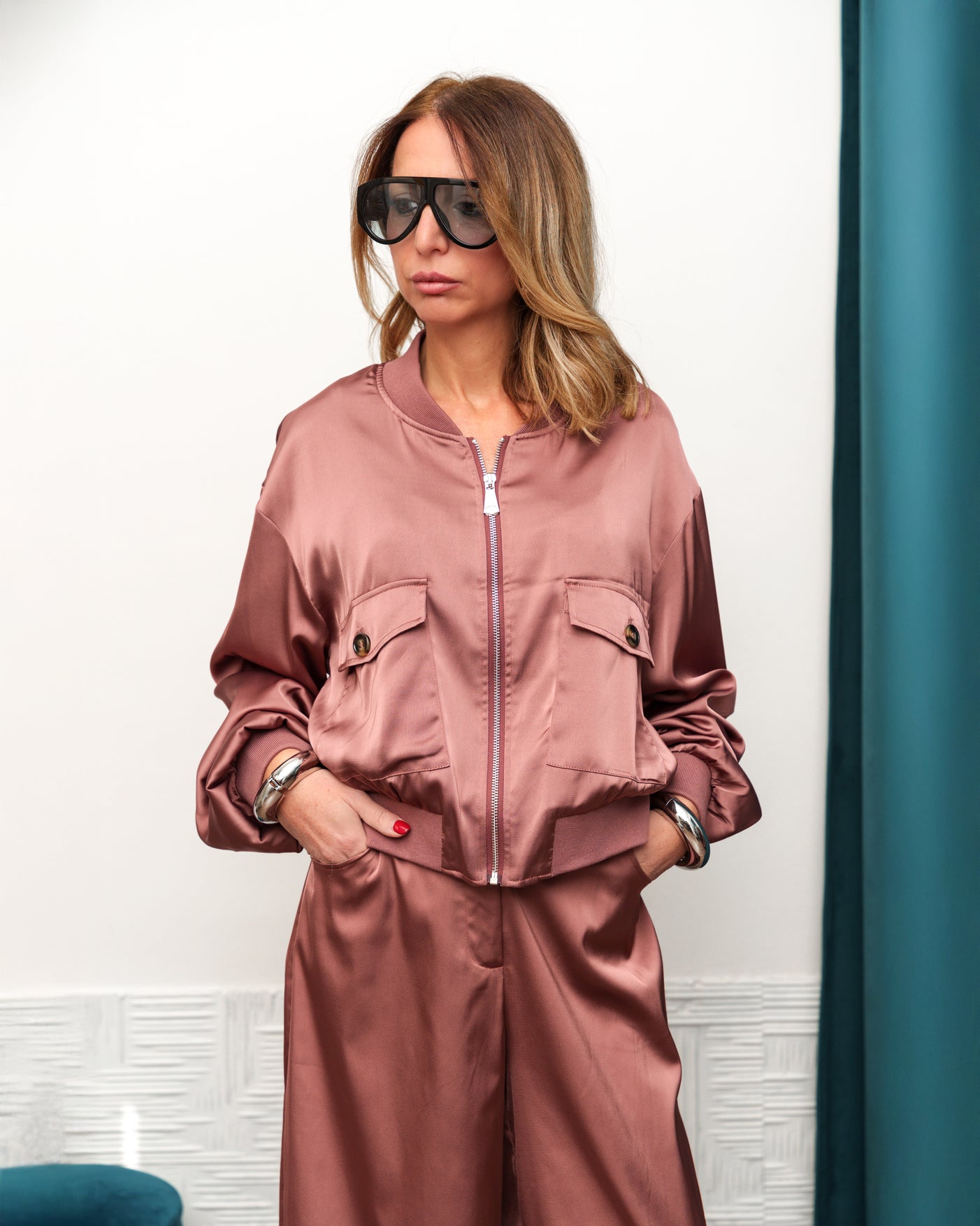 Bomber in Satin